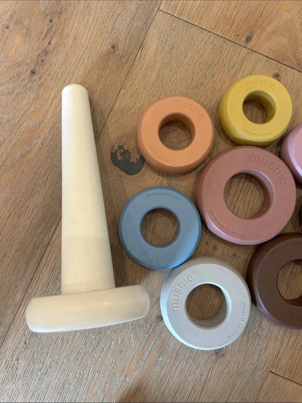 Mushie Stacking Rings and Nesting Cups Toy - Multicolor Pastel